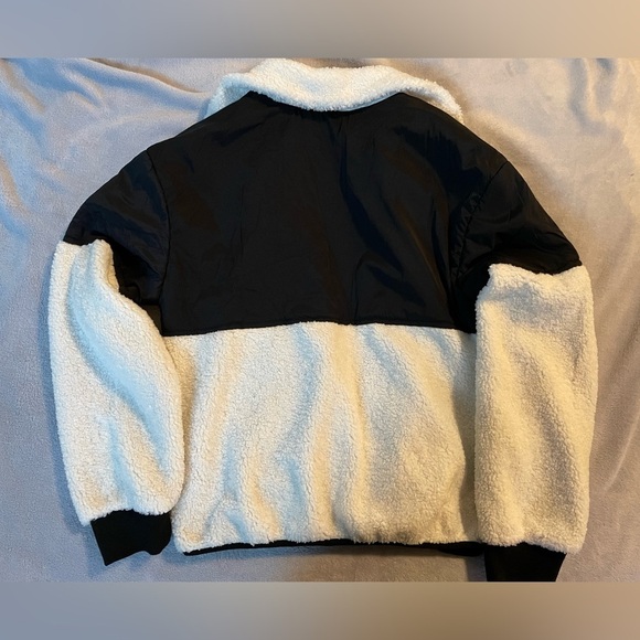 Sanctuary Black and White Teddy Sherpa Mixed Media Jacket - Picture 3 of 7